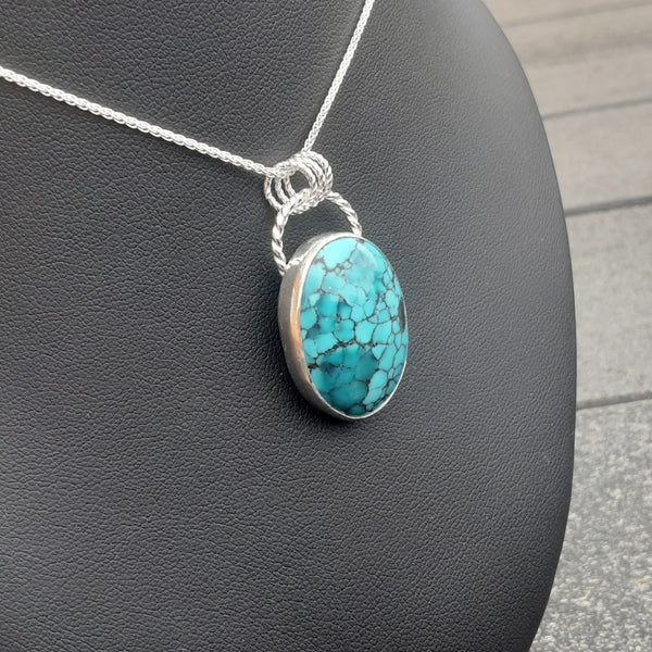 Yungai Turquoise and Sterling Silver Pendant