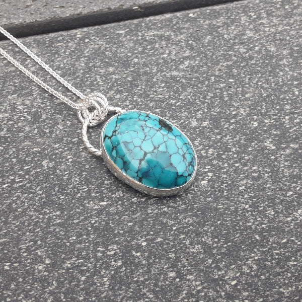 Yungai Turquoise and Sterling Silver Pendant