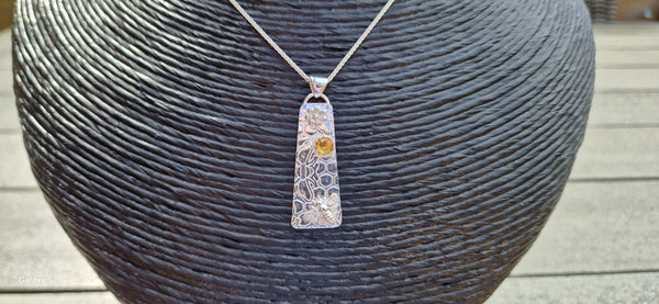 Sterling Silver and Citrine Bee Pendant