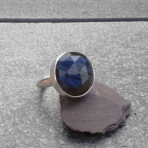 Labradorite and Sterling Silver Ring - UK Size Q