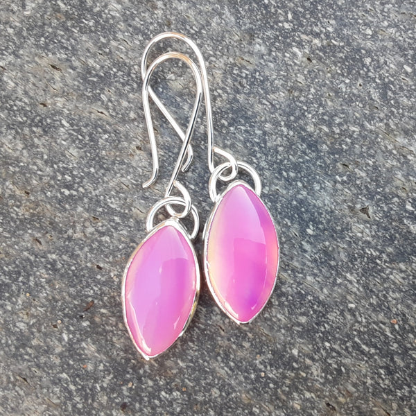 Pink Aurora Opal Earrings