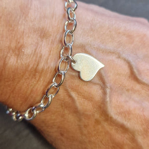Sterling Silver Heart Charm Bracelet