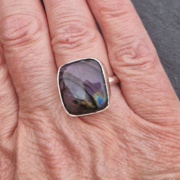 Labradorite Ring UK size L