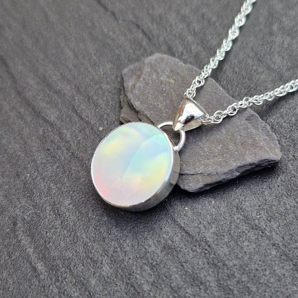 White Aurora Opal Pendant