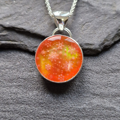 Orange Snowflake Pendant