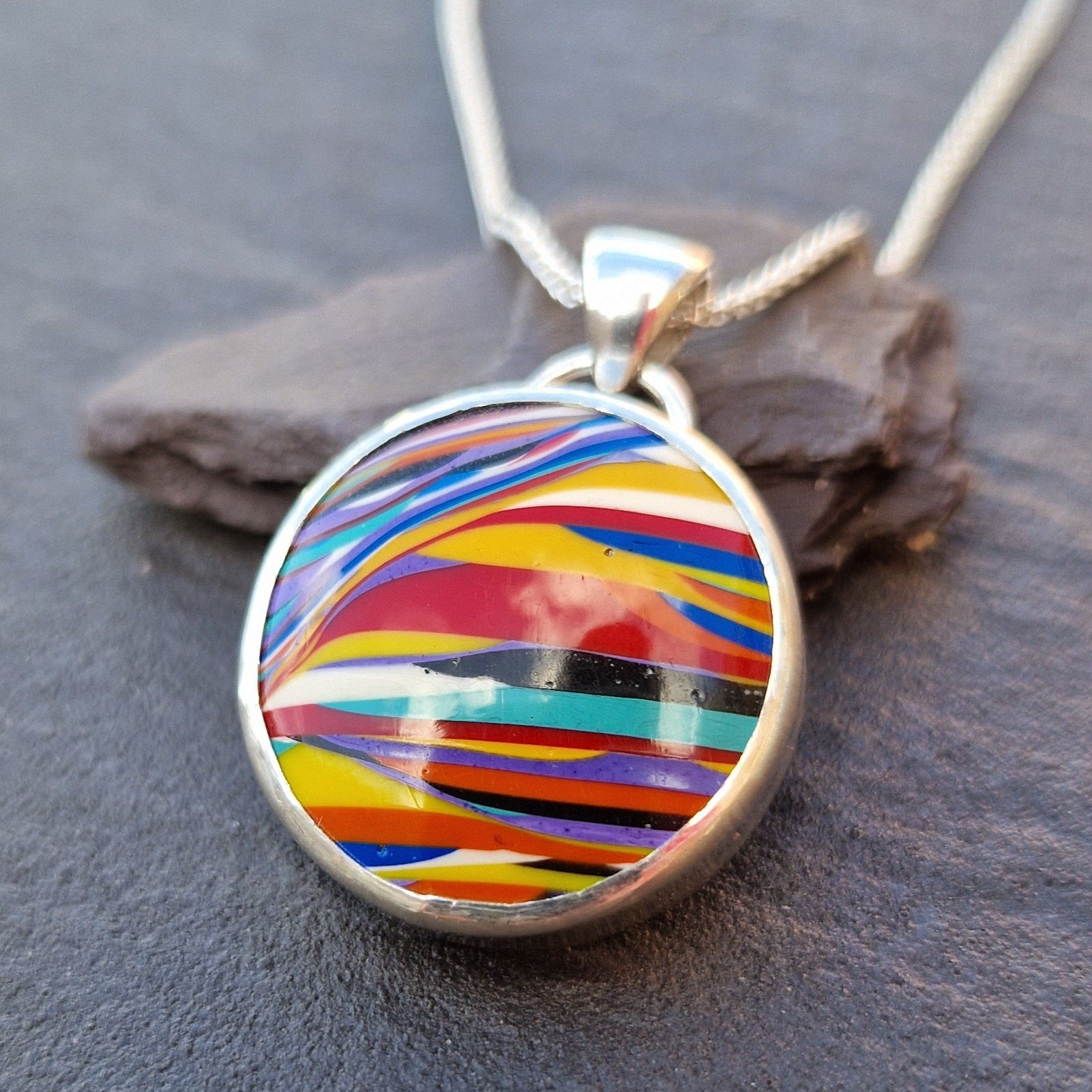 Surfite and Sterling Silver Pendant