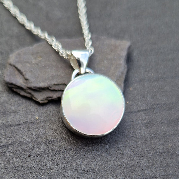 White Aurora Opal Pendant