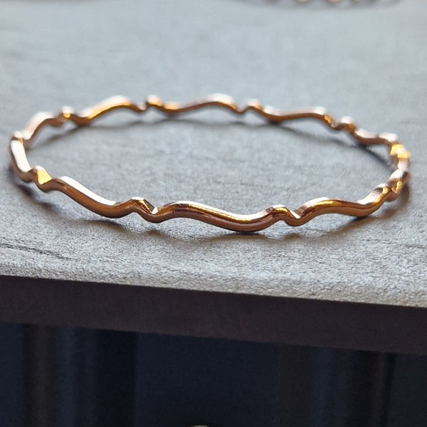 Fancy Wave Copper Bangle