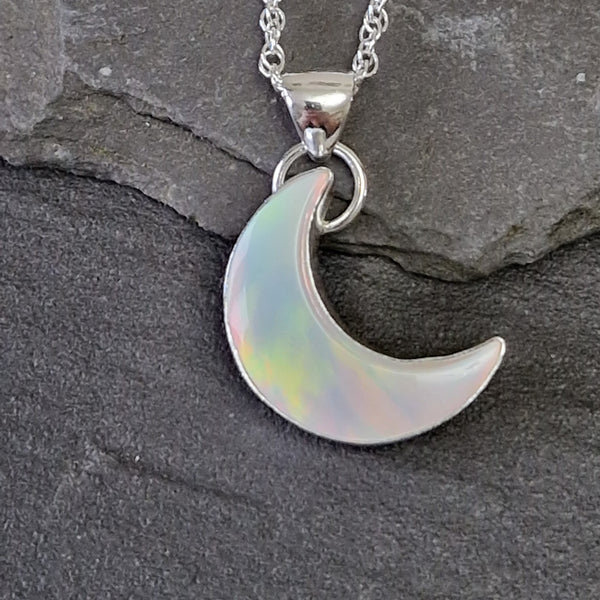 Aurora Opal Moon Pendant