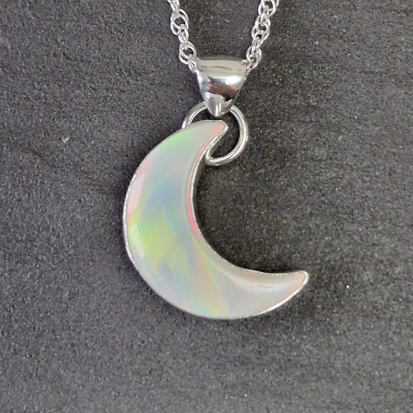 Aurora Opal Moon Pendant