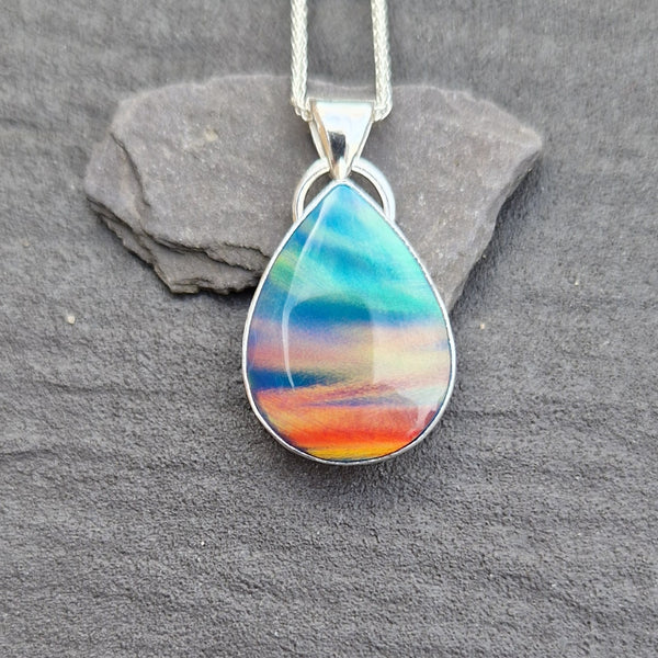 Teal Aurora Opal Pendant