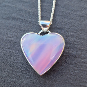 Pastel Aurora Opal Heart Shaped Pendant