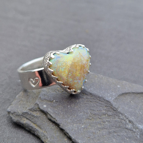 Sterling Silver and Sterling Opal Ring