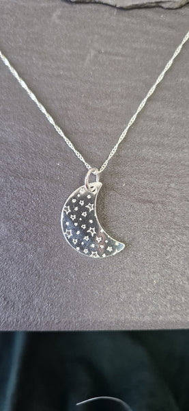 Medium Moon and Stars Pendant