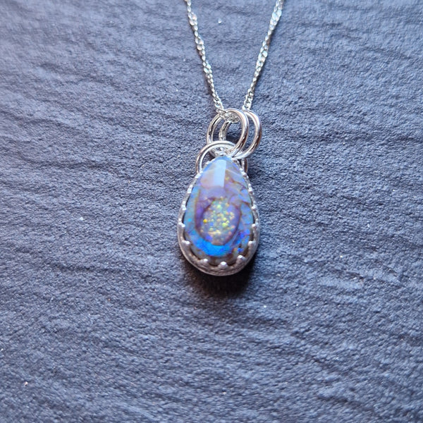 Sterling Opal Drop Pendant
