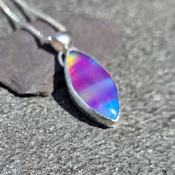 Purple/Green Aurora Opal Pendant