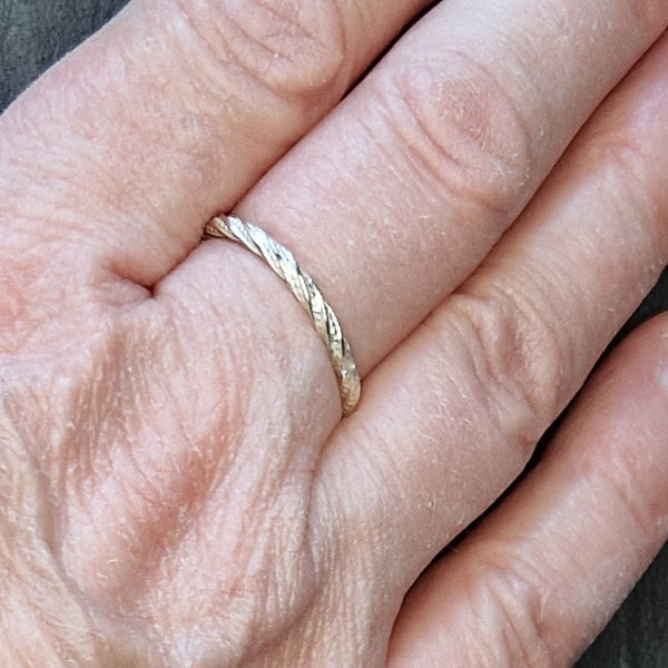 Twist Patterned Stacking Ring - Various Sizes