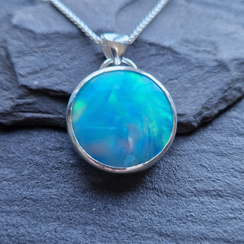 Turquoise Aurora Opal Pendant