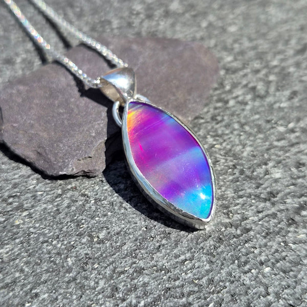 Purple/Green Aurora Opal Pendant