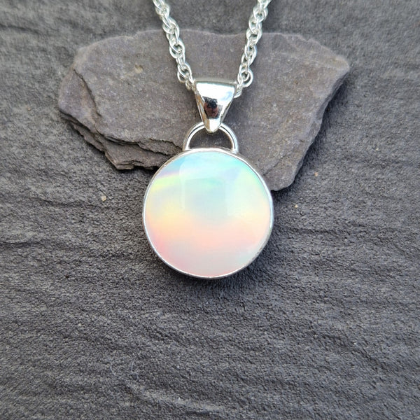 White Aurora Opal Pendant