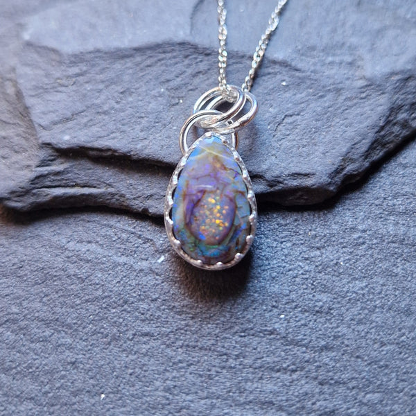 Sterling Opal Drop Pendant