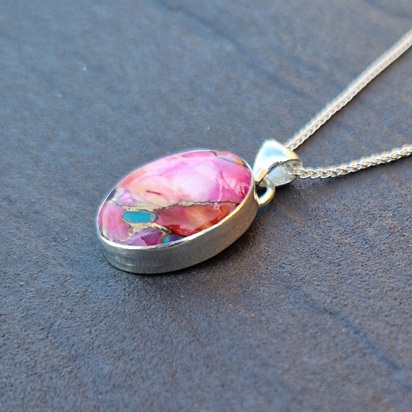 Orange Dahlia Kingman Composite Pendant