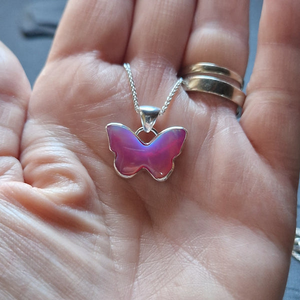 Aurora Opal Butterfly Pendant