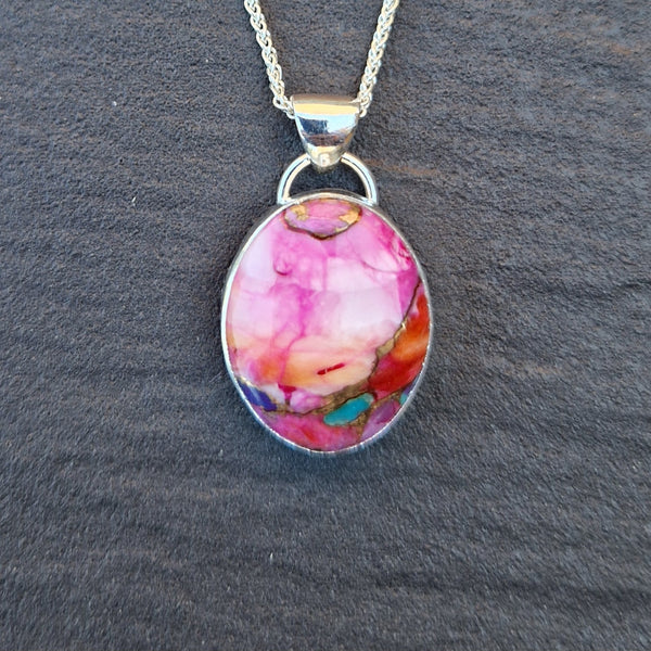 Orange Dahlia Kingman Composite Pendant
