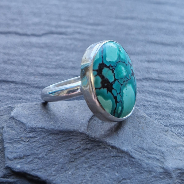 Yungai Turquoise and Sterling Silver Ring