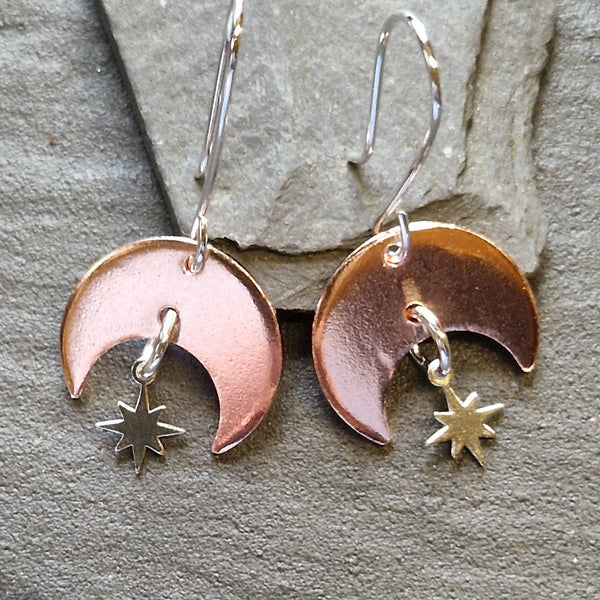 Moon and Star Earrings