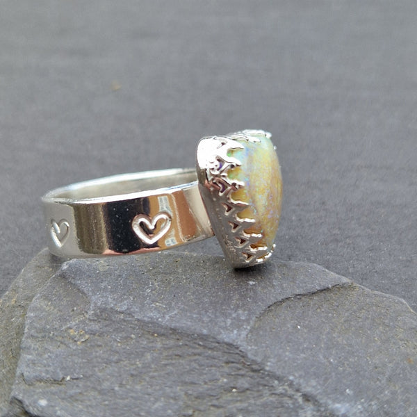 Sterling Silver and Sterling Opal Ring