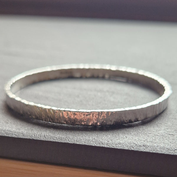 Hammer Textured Bangle - Small