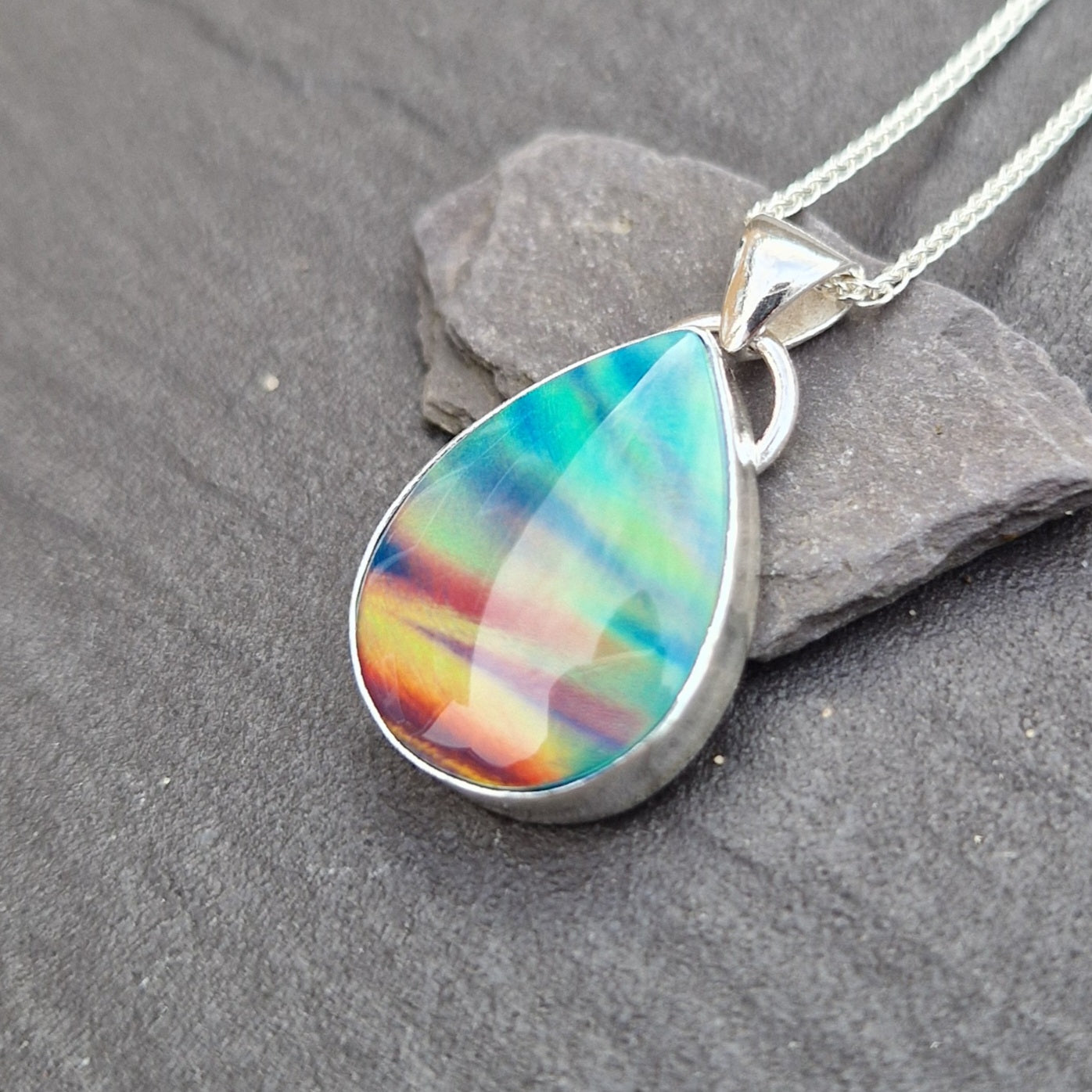 Teal Aurora Opal Pendant