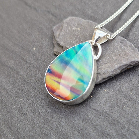 Teal Aurora Opal Pendant