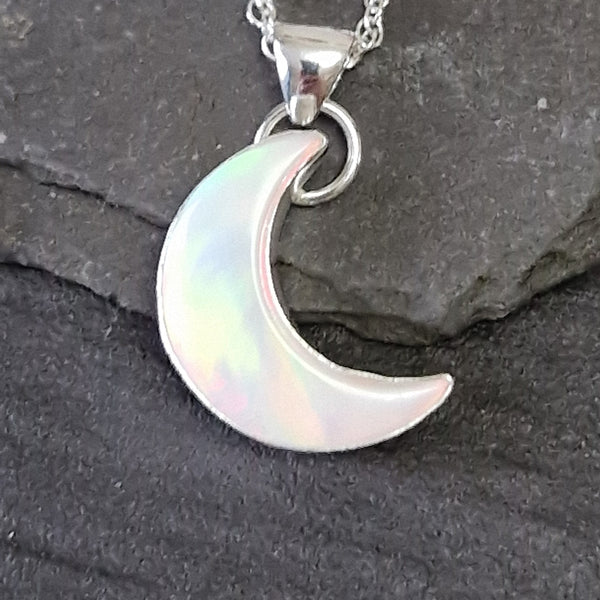 Aurora Opal Moon Pendant