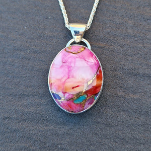 Orange Dahlia Kingman Composite Pendant