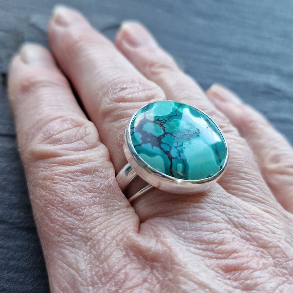Yungai Turquoise and Sterling Silver Ring