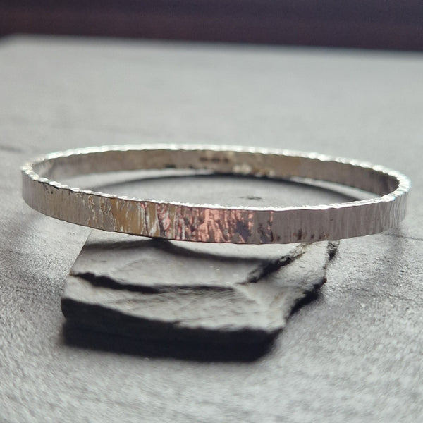 Hammer Textured Bangle - Small