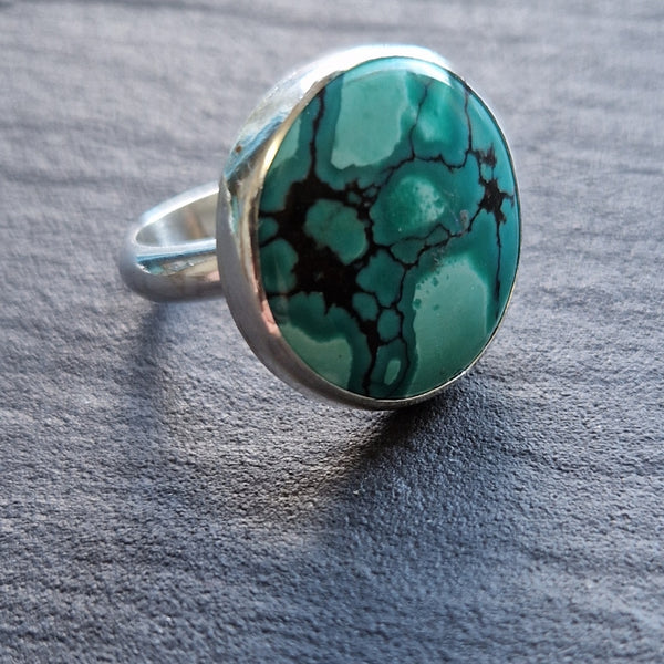 Yungai Turquoise and Sterling Silver Ring