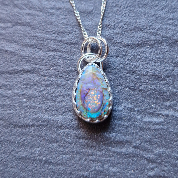 Sterling Opal Drop Pendant