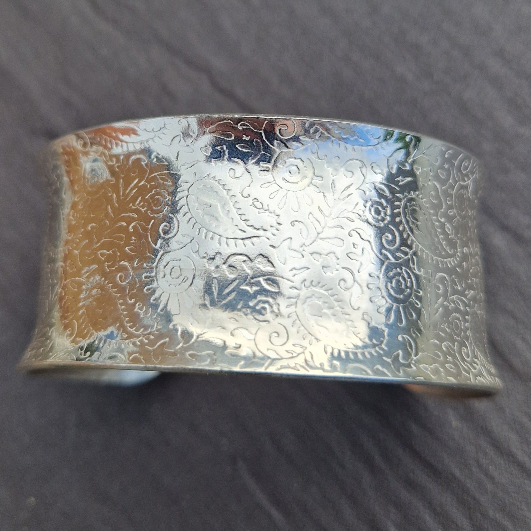 Wide Sterling Silver Cuff Bangle