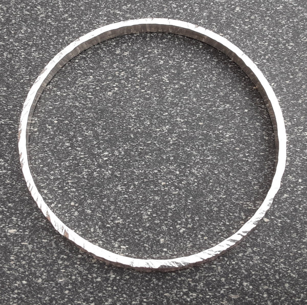 Sterling silver textured bangle
