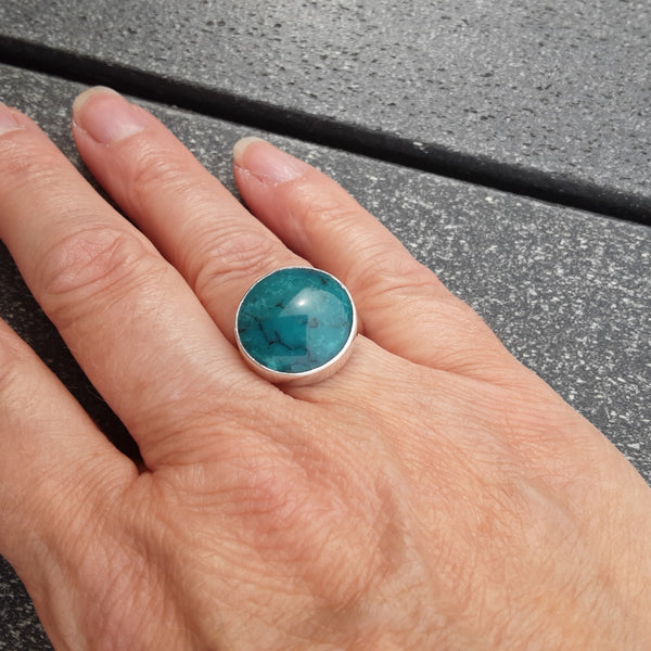Yungai Turquoise and Sterling Silver Ring